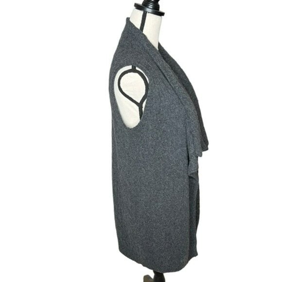 Ralph Lauren Black Label Charcoal Gray Cashmere Drape Open Sweater Vest Size M - Picture 6 of 15